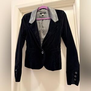 LUX Elegant Black Velvet Women's Blazer Size Medium